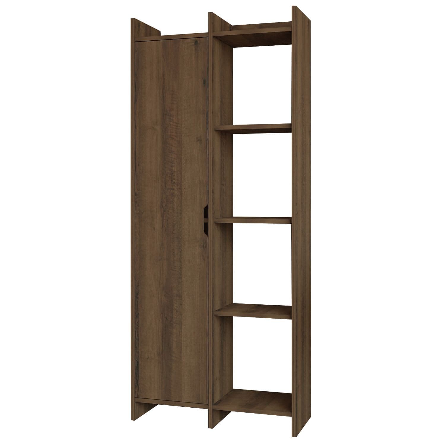 Bibliothèque en bois "Offer" 70 x 30 x 180 cm - Noyer antique