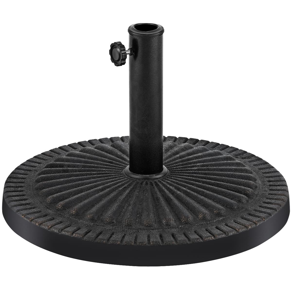 CostwaySupport de Parasol de Terrasse Base de Parasol Ronde avec Bouton de Serrage Poteau en Fer Epais
