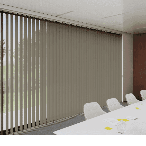 Store Californien Acoustique Chinés Taupe - toile Non Feu M1